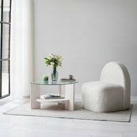 Tavolino da salotto Felino, Tavolo basso da caffè, Portariviste per divano, Ripiano da soggiorno, 75x75h40 cm, Bianco