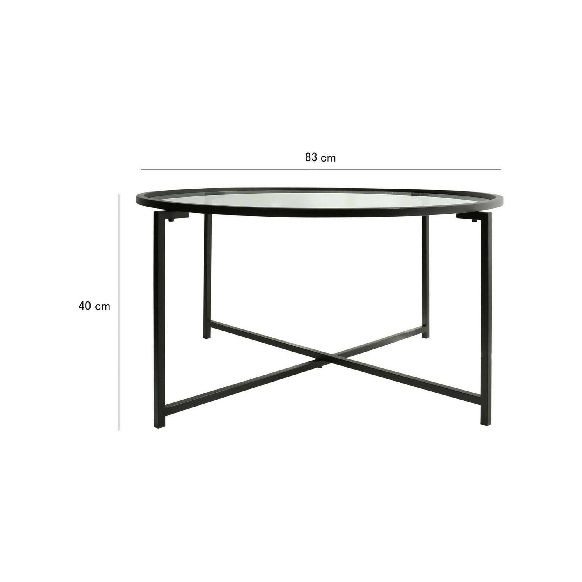 Tavolino da salotto Ecaterina, Tavolo basso da caffè, Portariviste per divano, Ripiano da soggiorno, 83x82h40 cm, Nero