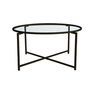 Tavolino da salotto Ecaterina, Tavolo basso da caffè, Portariviste per divano, Ripiano da soggiorno, 83x82h40 cm, Nero