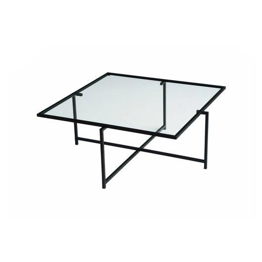 Tavolino da salotto Mascate, Tavolo basso da caffè, Portariviste per divano, Ripiano da soggiorno, 85x85h35 cm, Nero