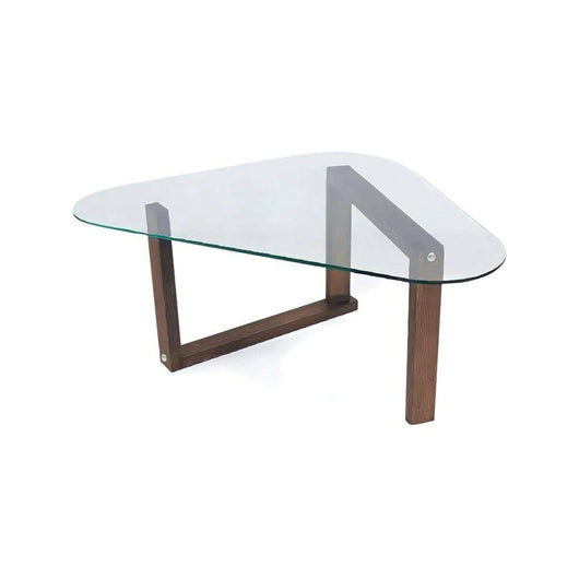 Tavolino da salotto Eufrasia, Tavolo basso da caffè, Portariviste per divano, Ripiano da soggiorno, 96x81h41 cm, Noce