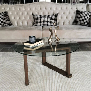 Tavolino da salotto Ragia, Tavolo basso da caffè, Portariviste per divano, Ripiano da soggiorno, 80x80h41 cm, Noce