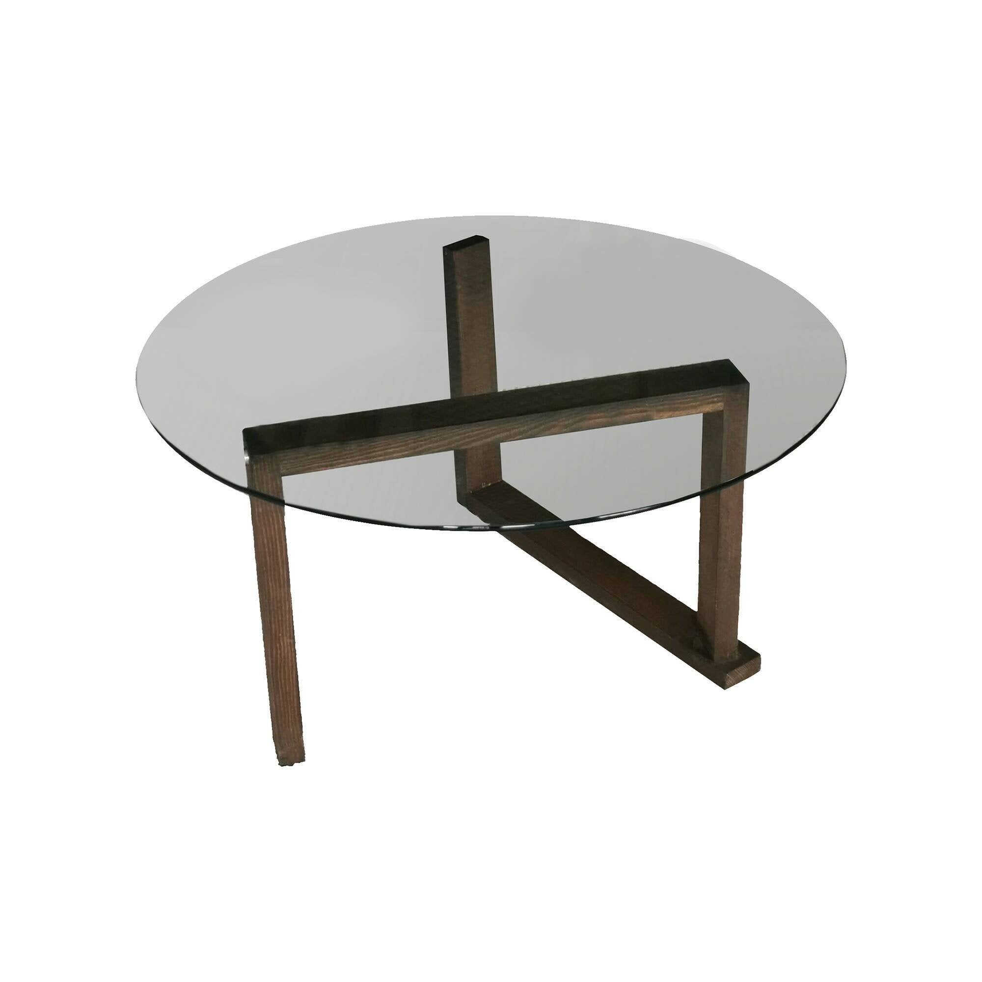 Tavolino da salotto Ragia, Tavolo basso da caffè, Portariviste per divano, Ripiano da soggiorno, 80x80h41 cm, Noce