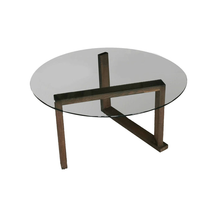 Tavolino da salotto Ragia, Tavolo basso da caffè, Portariviste per divano, Ripiano da soggiorno, 80x80h41 cm, Noce