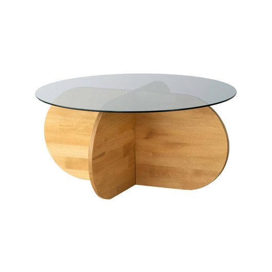 Tavolino da salotto Bagolino, Tavolo basso da caffè, Portariviste per divano, Ripiano da soggiorno, 75x75h35 cm, Rovere