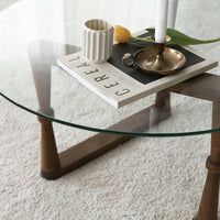 Tavolino da salotto Belvi, Tavolo basso da caffè, Portariviste per divano, Ripiano da soggiorno, 80x80h41 cm, Noce