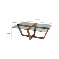 Tavolino da salotto Visconti, Tavolo basso da caffè, Portariviste per divano, Ripiano da soggiorno, 105x65h35 cm, Noce