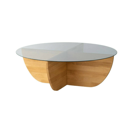 Tavolino da salotto Jolanda, Tavolo basso da caffè, Portariviste per divano, Ripiano da soggiorno, 90x90h30 cm, Rovere