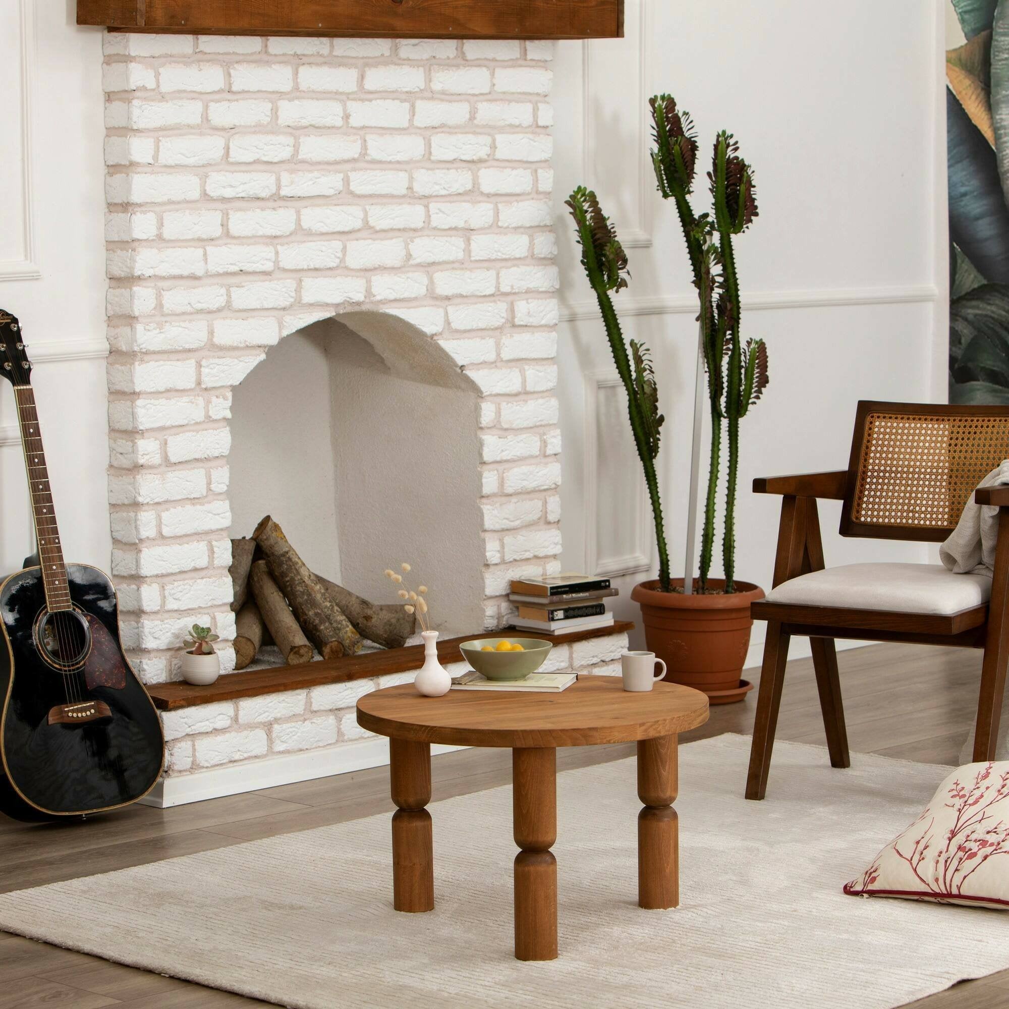 Tavolino da salotto Victorine, Tavolo basso da caffè, Portariviste per divano, Ripiano da soggiorno, 60x60h40 cm, Quercia