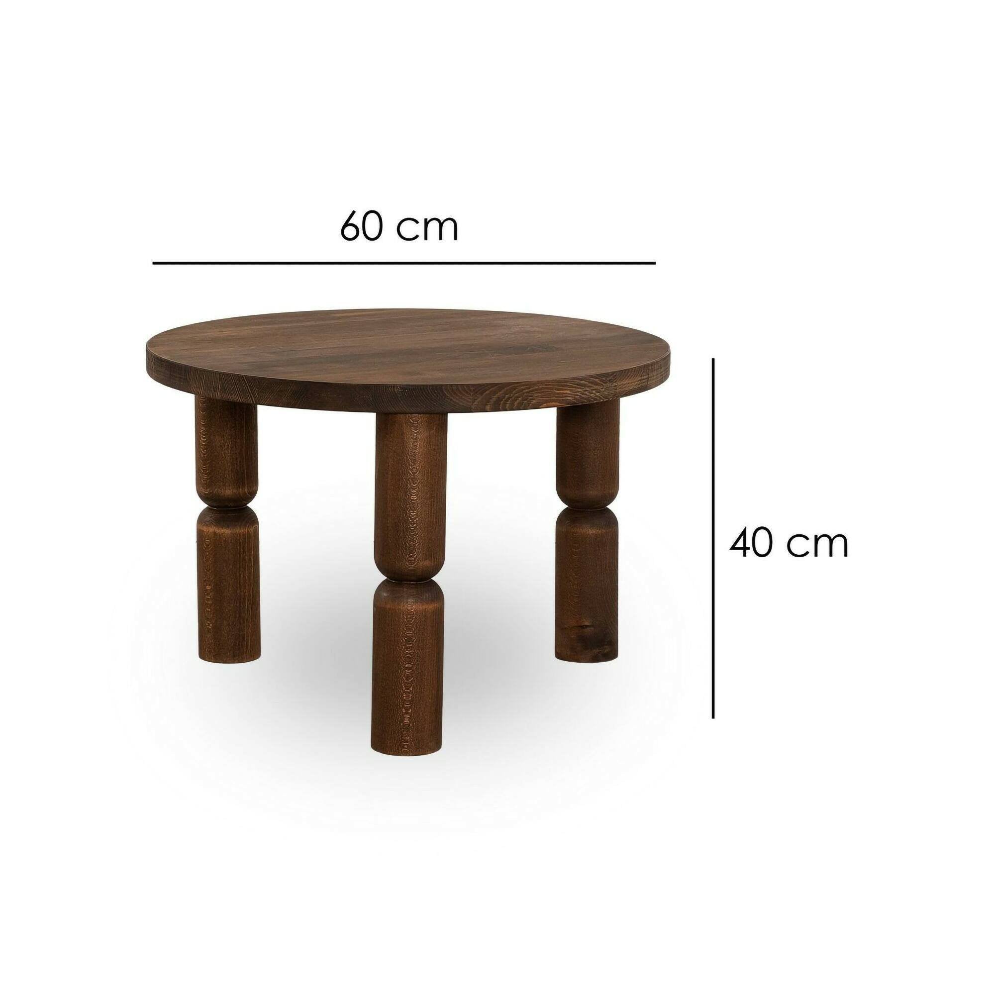 Tavolino da salotto Victorine, Tavolo basso da caffè, Portariviste per divano, Ripiano da soggiorno, 60x60h40 cm, Noce