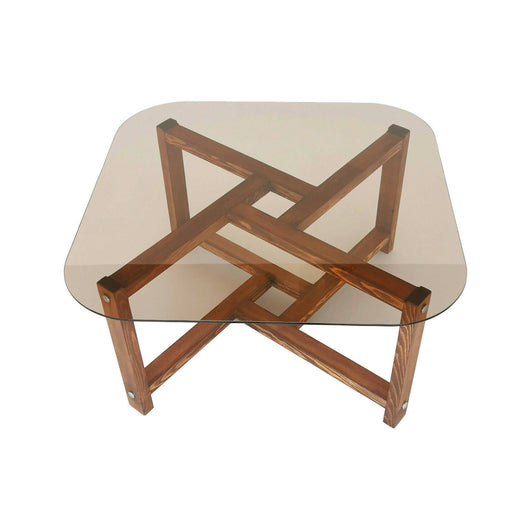 Tavolino da salotto Aurano, Tavolo basso da caffè, Portariviste per divano, Ripiano da soggiorno, 80x80h40 cm, Quercia