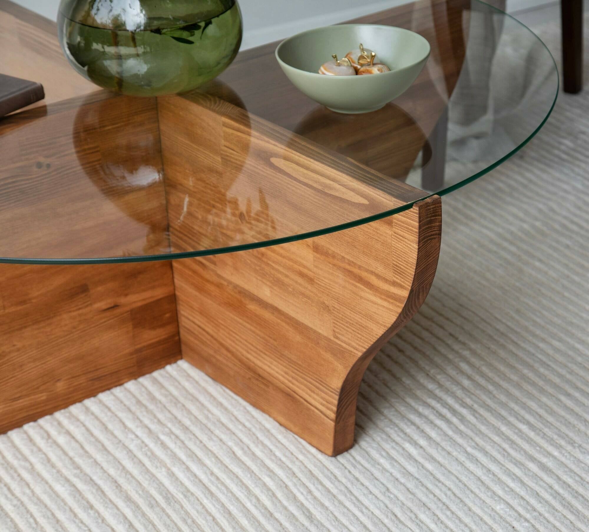 Tavolino da salotto Califfi, Tavolo basso da caffè, Portariviste per divano, Ripiano da soggiorno, 92x92h36 cm, Quercia