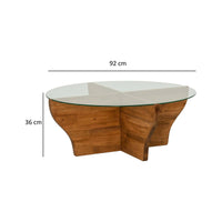 Tavolino da salotto Califfi, Tavolo basso da caffè, Portariviste per divano, Ripiano da soggiorno, 92x92h36 cm, Quercia