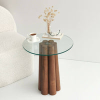 Tavolino da salotto Brasilia, Tavolo basso da caffè, Portariviste per divano, Ripiano da soggiorno, 45x50h50 cm, Noce