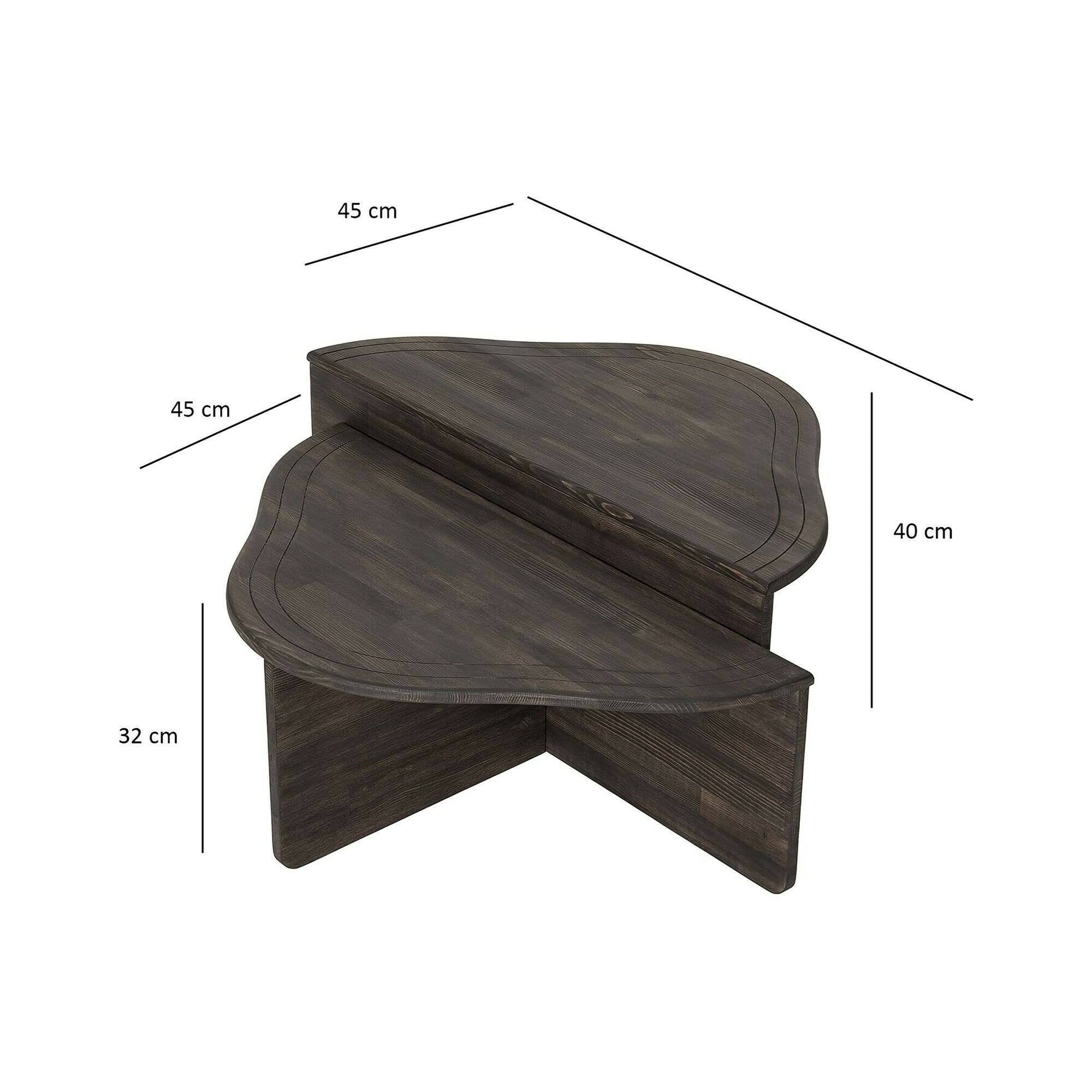 Tavolino da salotto Emiri, Tavolo basso da caffè, Portariviste per divano, Ripiano da soggiorno, 90x90h40 cm, Antracite