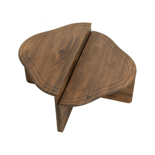 Tavolino da salotto Emiri, Tavolo basso da caffè, Portariviste per divano, Ripiano da soggiorno, 90x90h40 cm, Noce