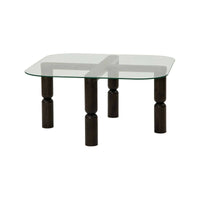 Tavolino da salotto Gran, Tavolo basso da caffè, Portariviste per divano, Ripiano da soggiorno, 80x80h40 cm, Antracite e Trasparente