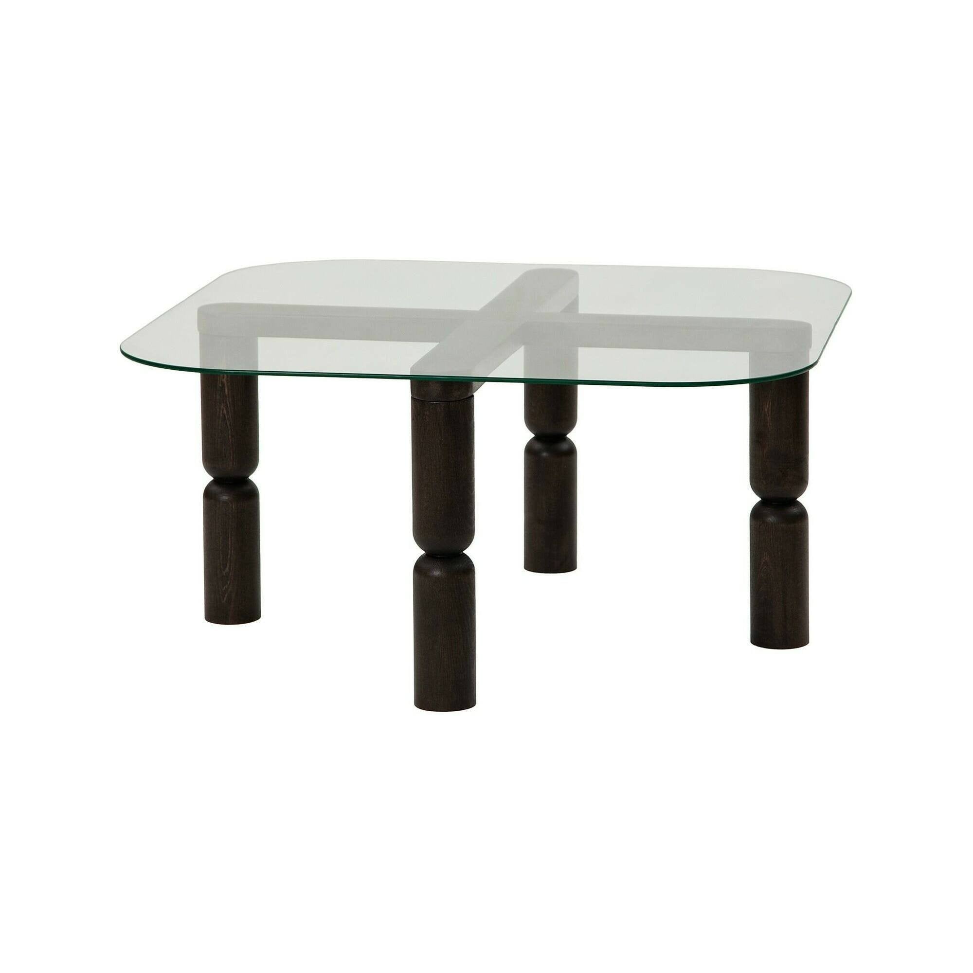 Tavolino da salotto Gran, Tavolo basso da caffè, Portariviste per divano, Ripiano da soggiorno, 80x80h40 cm, Antracite e Trasparente