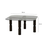 Tavolino da salotto Gran, Tavolo basso da caffè, Portariviste per divano, Ripiano da soggiorno, 80x80h40 cm, Antracite e Fumè