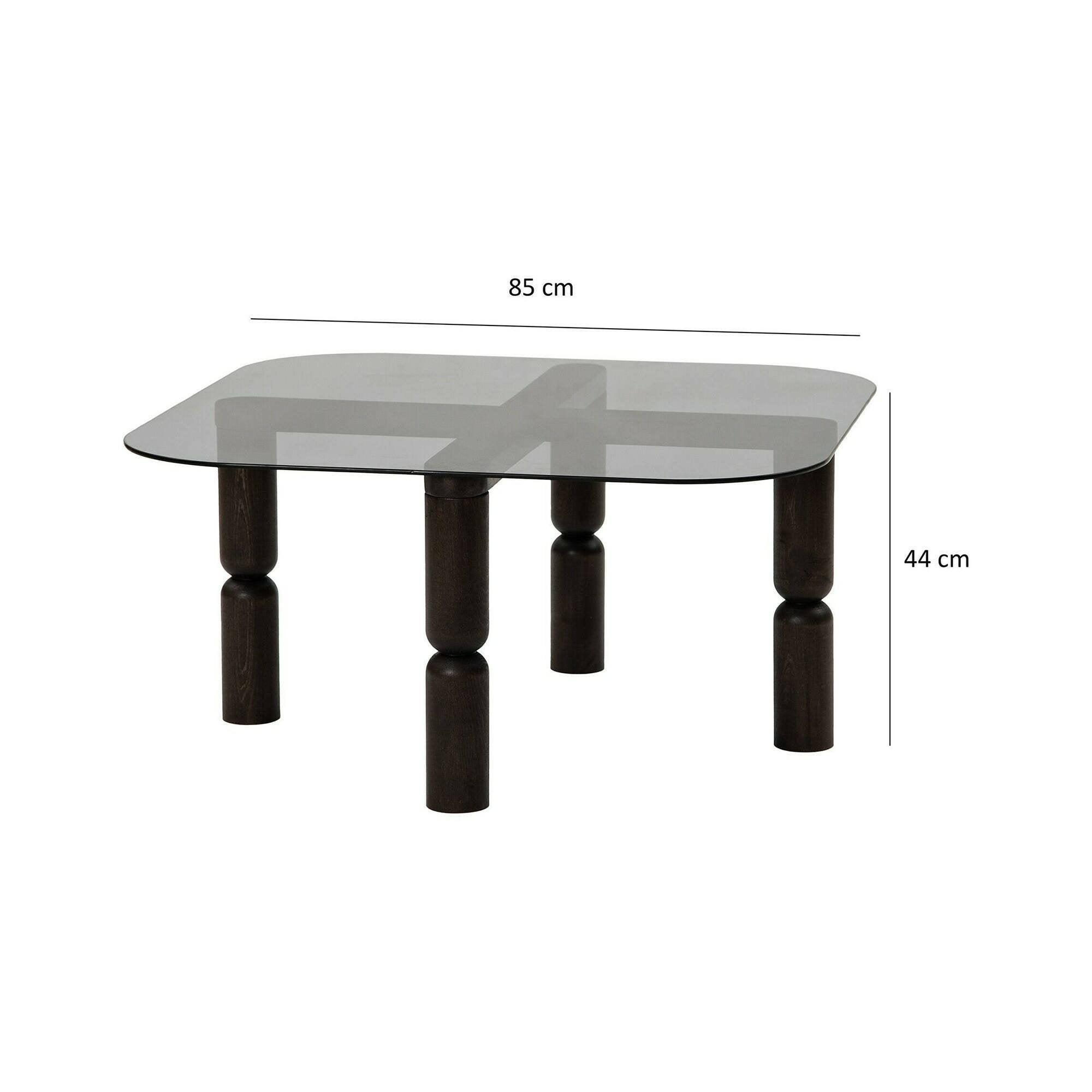 Tavolino da salotto Gran, Tavolo basso da caffè, Portariviste per divano, Ripiano da soggiorno, 80x80h40 cm, Antracite e Fumè