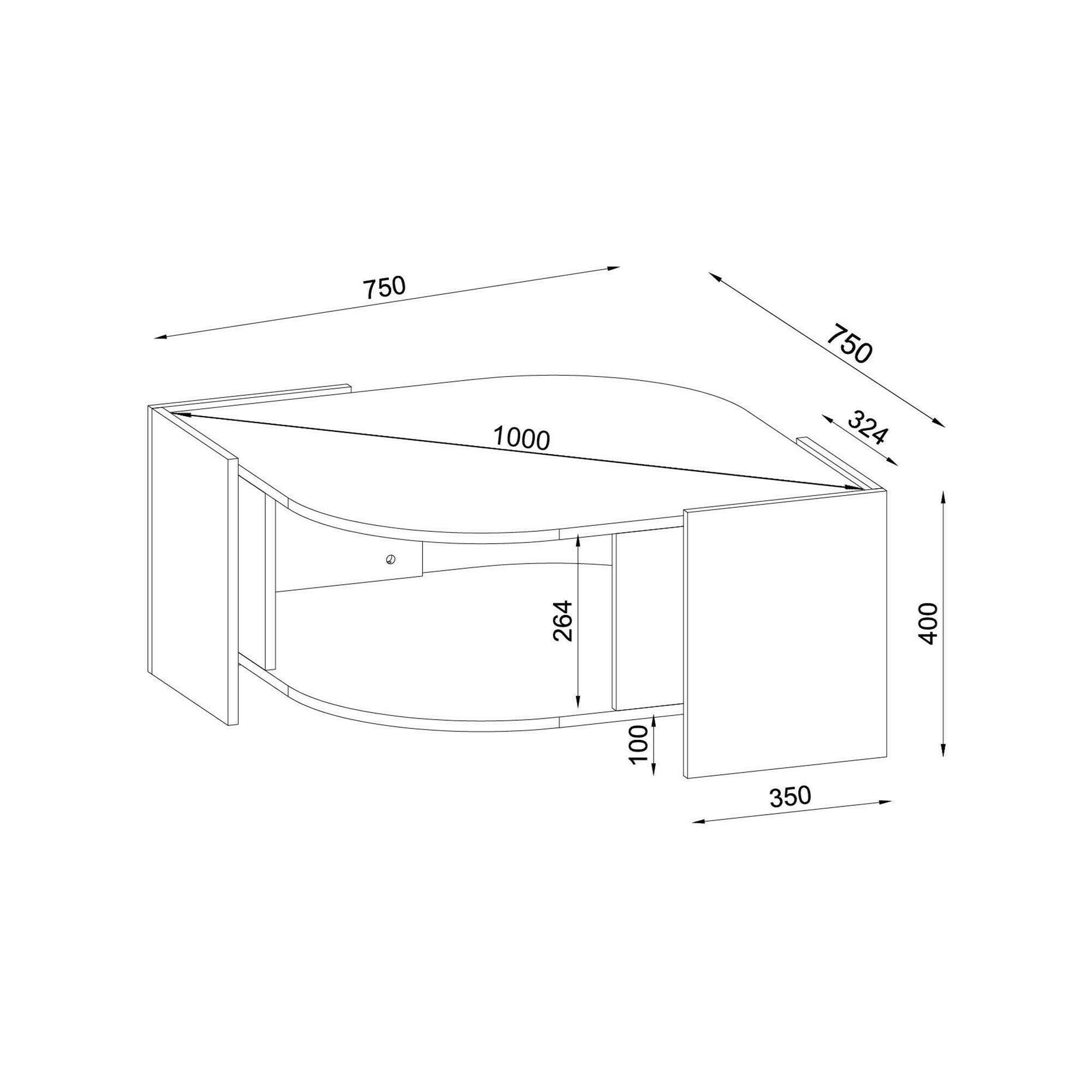 Tavolino da salotto Baone, Tavolo basso da caffè, Portariviste per divano, Ripiano da soggiorno, 75x75h40 cm, Noce e Nero