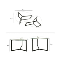 Tavolino da salotto Flora, Tavolo basso da caffè, Portariviste per divano, Ripiano da soggiorno, 82x58h40 cm, Nero