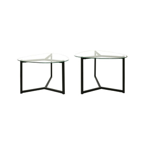 Tavolino da salotto Flora, Tavolo basso da caffè, Portariviste per divano, Ripiano da soggiorno, 82x58h40 cm, Nero