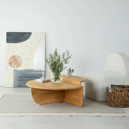 Tavolino da salotto Azim, Tavolo basso da caffè, Portariviste per divano, Ripiano da soggiorno, 90x60h35 cm, Quercia