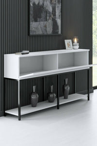Credenza Basilia, Buffet da soggiorno, Madia da salotto, Dispensa da cucina, 150x30h80 cm, Bianco e Nero
