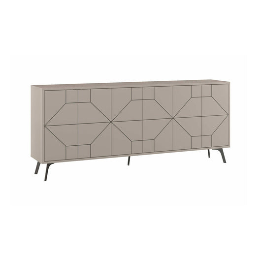 Credenza Africo, Buffet da soggiorno, Madia da salotto, Dispensa da cucina, 184x35h77 cm, Cemento