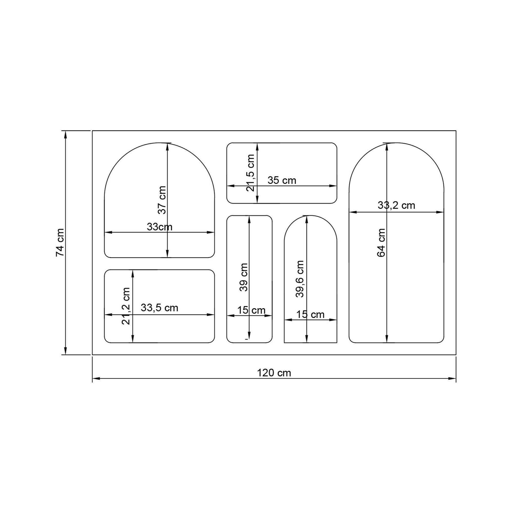 Credenza Arsenio, Buffet da soggiorno, Madia da salotto, Dispensa da cucina, 120x37h74 cm, Bianco