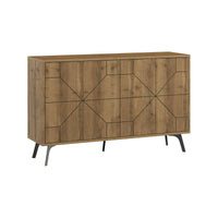 Credenza Brunale, Buffet da soggiorno, Madia da salotto, Dispensa da cucina, 123x35h77 cm, Rovere