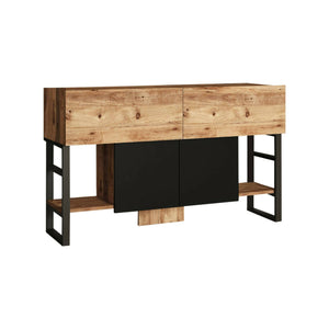 Consolle Izo, Tavolo multiuso, Mobiletto d'appoggio, Scrivania da corridoio, 139x43h84 cm, Quercia