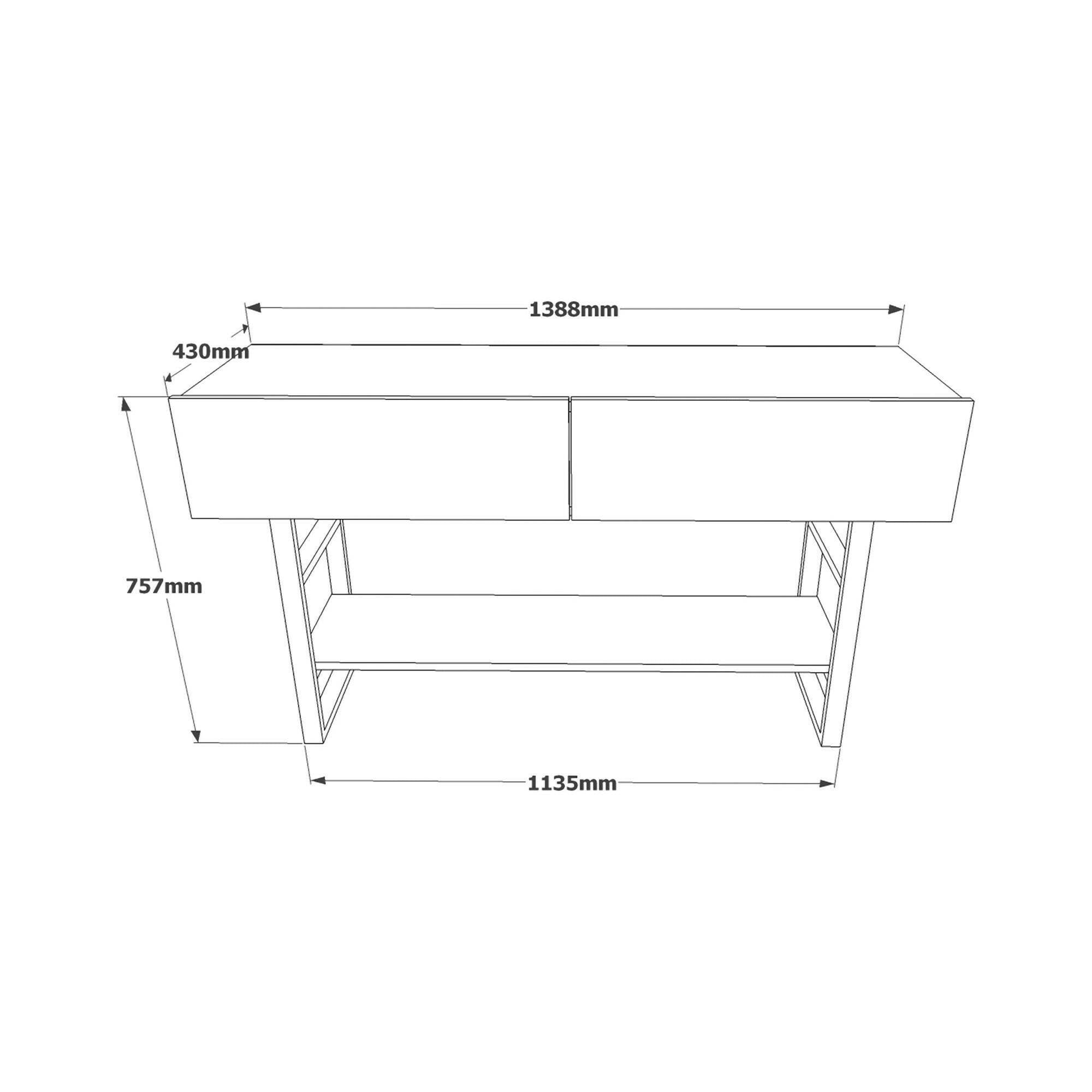 Consolle Izo, Tavolo multiuso, Mobiletto d'appoggio, Scrivania da corridoio, 139x43h76 cm, Quercia