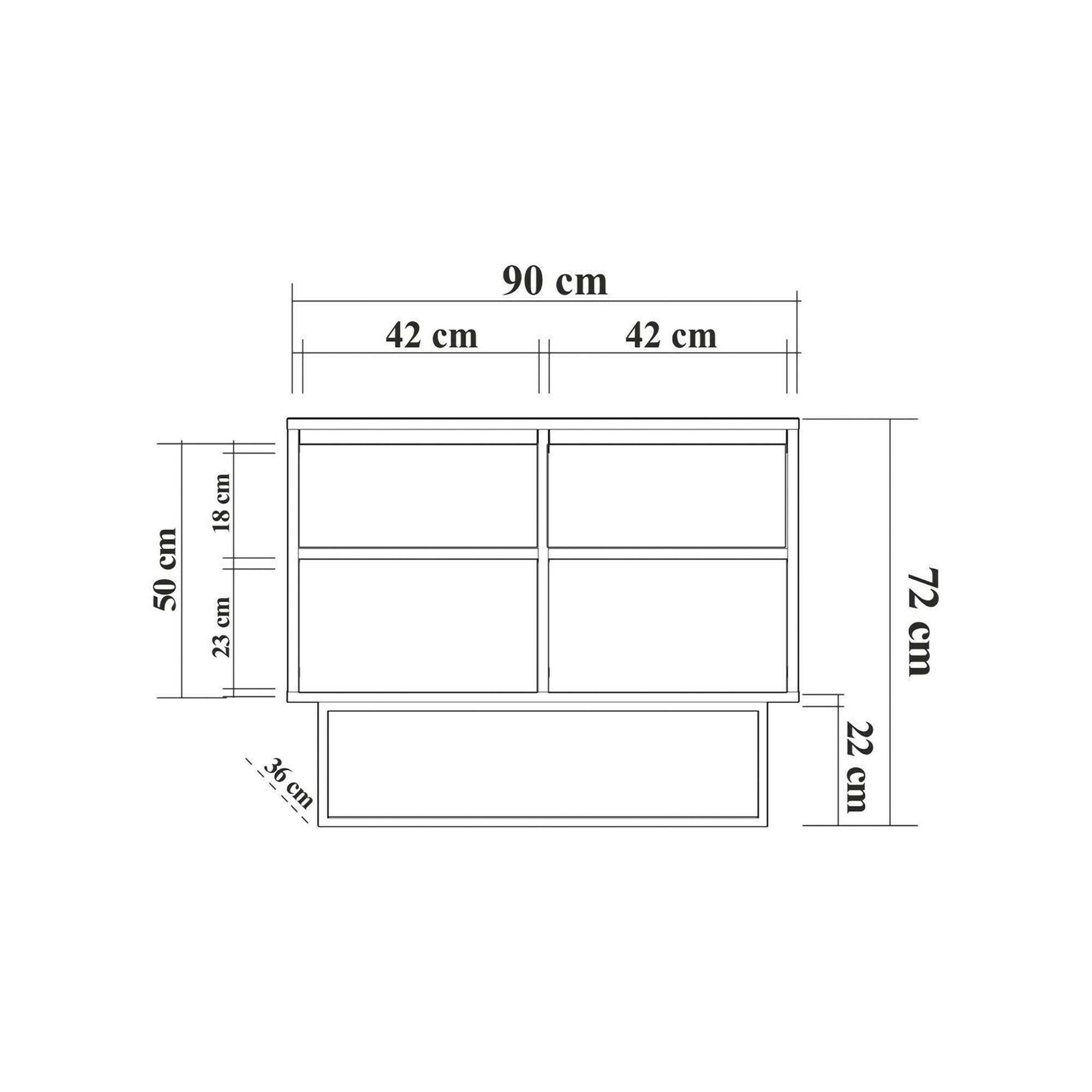 Consolle Indiano, Tavolo multiuso, Mobiletto d'appoggio, Scrivania da corridoio, 90x36h72 cm, Noce e Nero