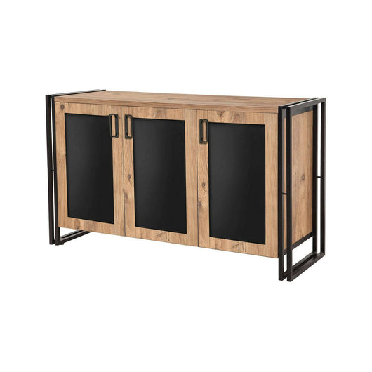 Credenza Arjuna, Buffet da soggiorno, Madia da salotto, Dispensa da cucina, 140x45h80 cm, Quercia e Nero