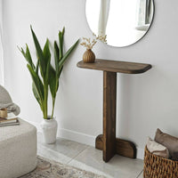 Consolle Pancarana, Tavolo multiuso, Mobiletto d'appoggio, Scrivania da corridoio, 80x25h85 cm, Noce