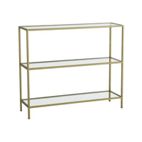 Consolle Domenica, Tavolo multiuso, Mobiletto d'appoggio, Scrivania da corridoio, 100x30h85 cm, Oro