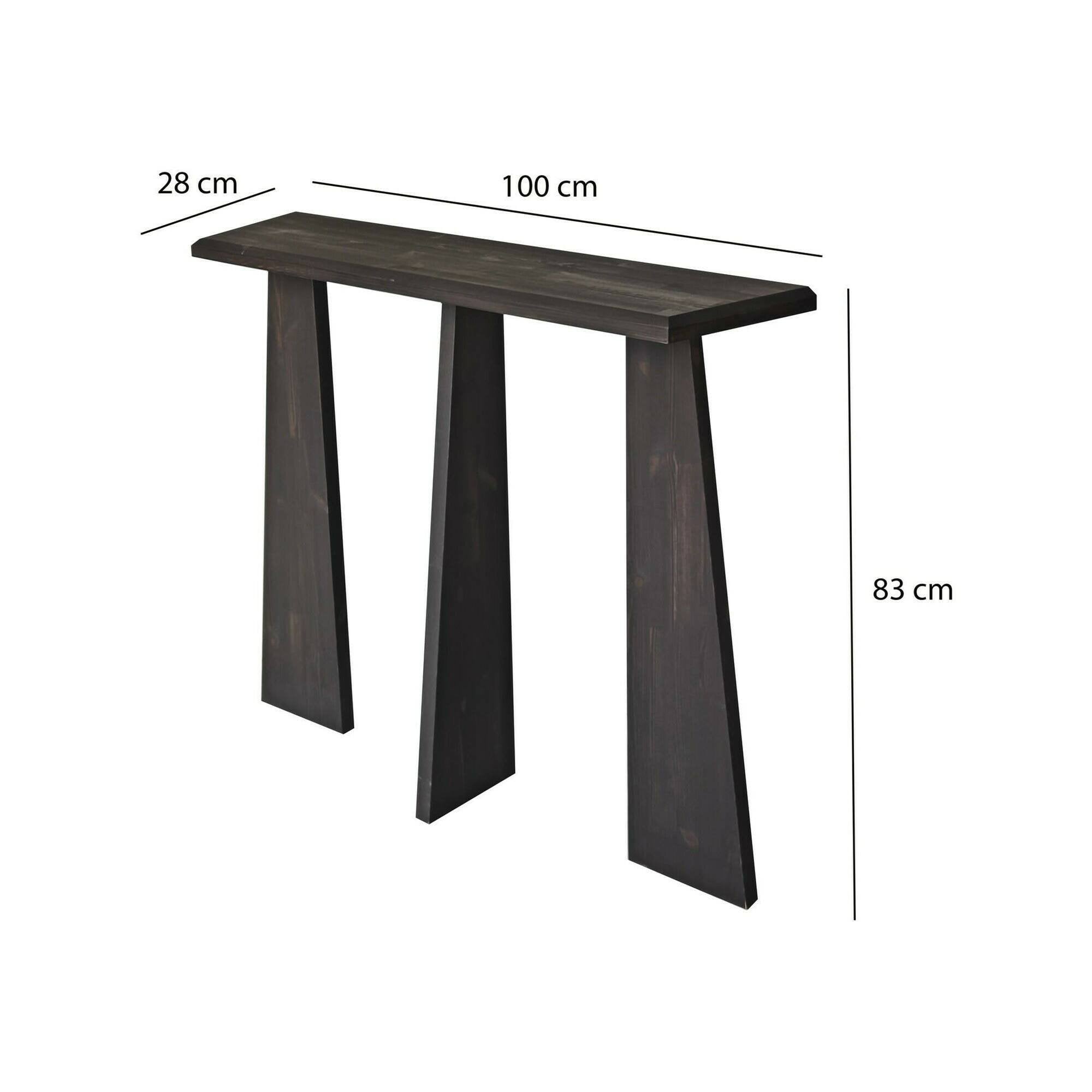 Consolle TomoeGozen, Tavolo multiuso, Mobiletto d'appoggio, Scrivania da corridoio, 100x28h83 cm, Antracite