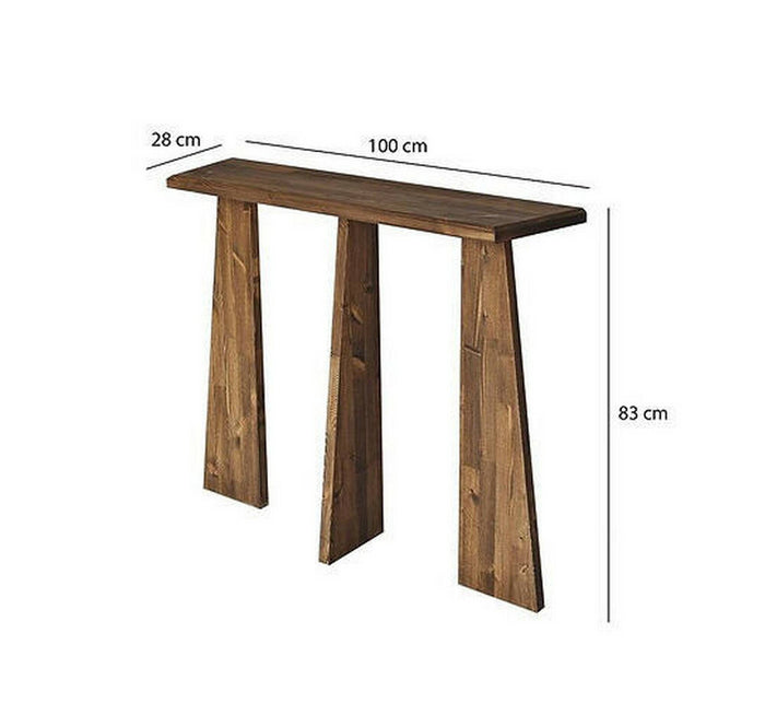 Consolle TomoeGozen, Tavolo multiuso, Mobiletto d'appoggio, Scrivania da corridoio, 100x28h83 cm, Noce