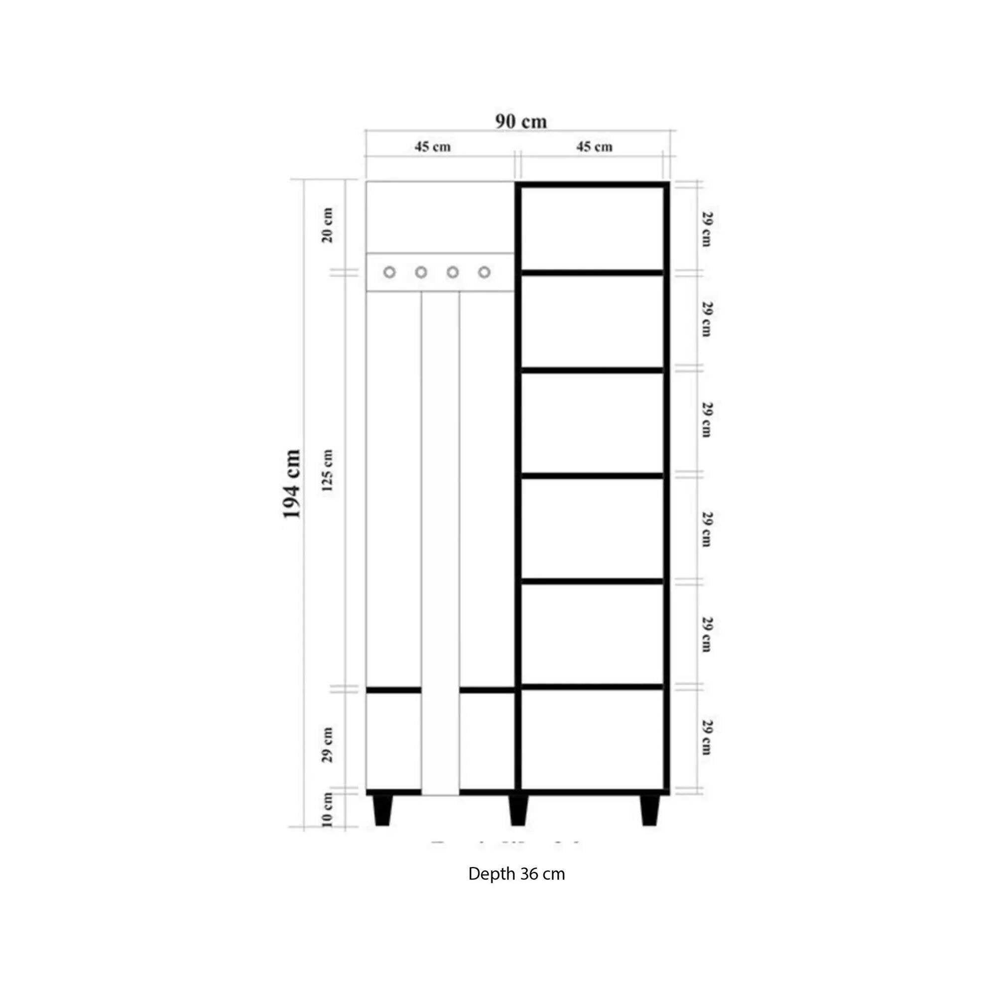 Mobile da ingresso Savina, Entratina appendiabiti, Composizione per atrio, Consolle portaoggetti multifunzione, 90x36h194 cm, Quercia