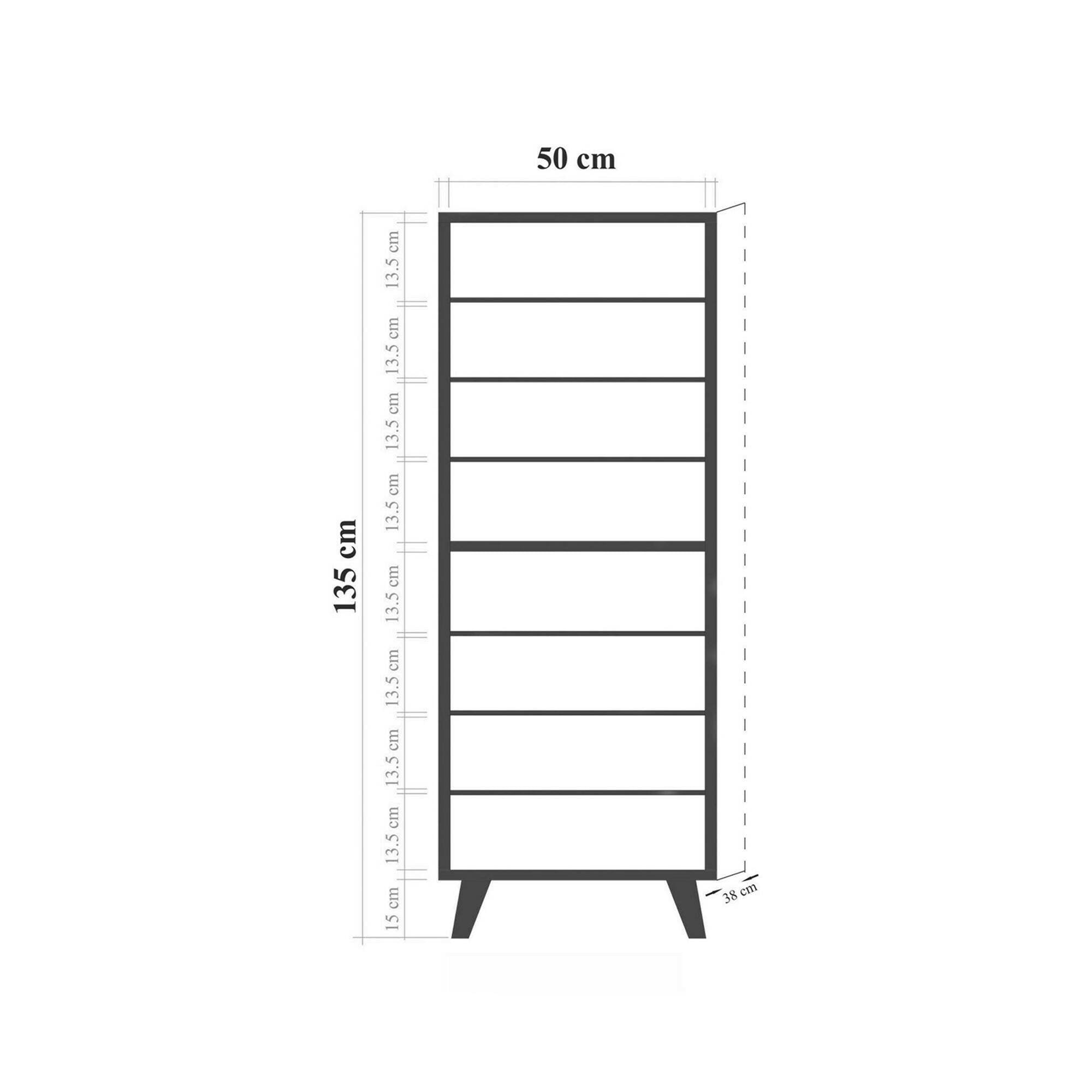Mobile da ingresso Podgorica, Entratina appendiabiti, Composizione per atrio, Consolle portaoggetti multifunzione, 50x38h135 cm, Quercia e Antracite
