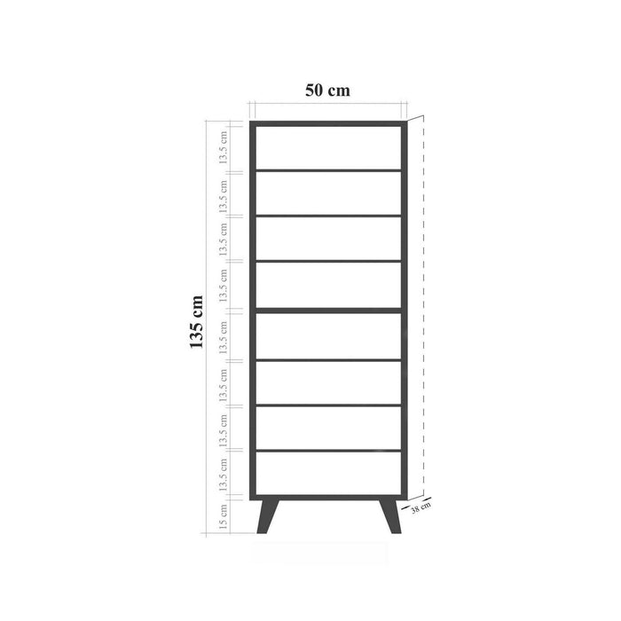 Mobile da ingresso Podgorica, Entratina appendiabiti, Composizione per atrio, Consolle portaoggetti multifunzione, 50x38h135 cm, Quercia e Antracite