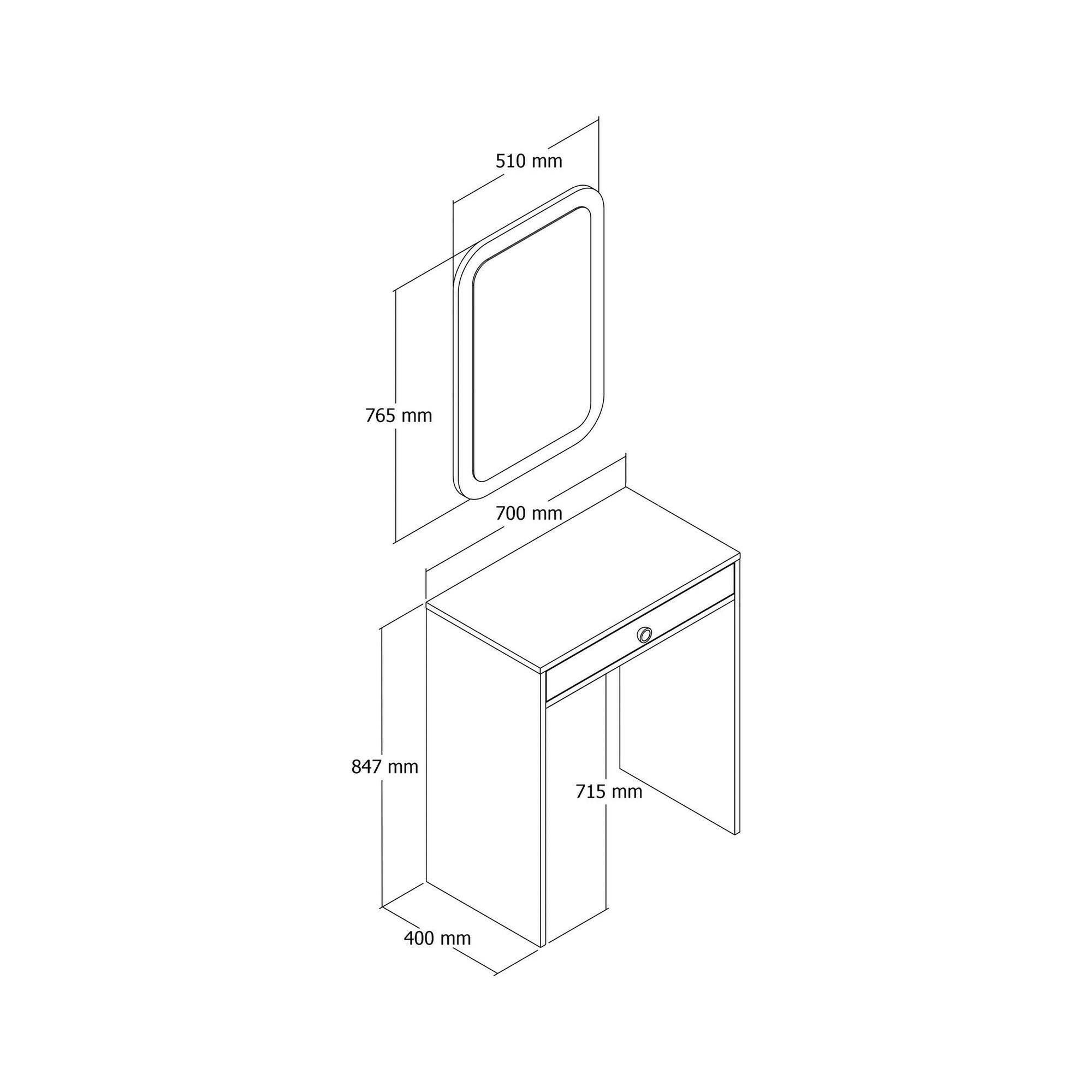 Consolle Baunei, Tavolo multiuso, Mobiletto d'appoggio, Scrivania da corridoio, 70x85h40 cm, Noce e Antracite