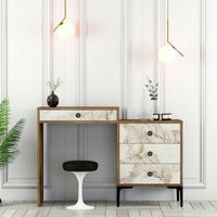 Consolle Artegna, Tavolo multiuso, Mobiletto d'appoggio, Scrivania da corridoio, 124x40h85 cm, Noce e Bianco