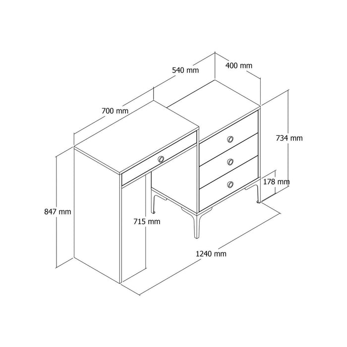 Consolle Artegna, Tavolo multiuso, Mobiletto d'appoggio, Scrivania da corridoio, 124x40h85 cm, Noce e Bianco