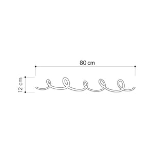 Appendiabiti Aretusa, Attaccapanni, Portabiti multiuso, Appendiabiti da parete, 80x5h12 cm, Nero