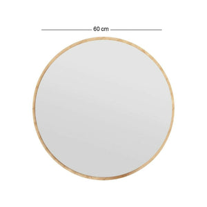 Specchio Adelasia, Specchiera, Articolo d'arredo a muro, Decorazione con specchio, 60x2h60 cm, Rovere