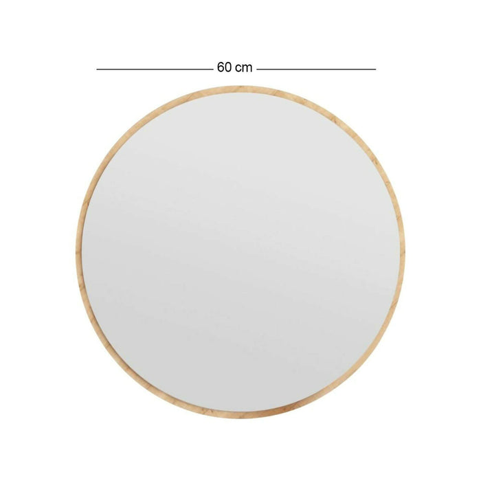 Specchio Adelasia, Specchiera, Articolo d'arredo a muro, Decorazione con specchio, 60x2h60 cm, Rovere