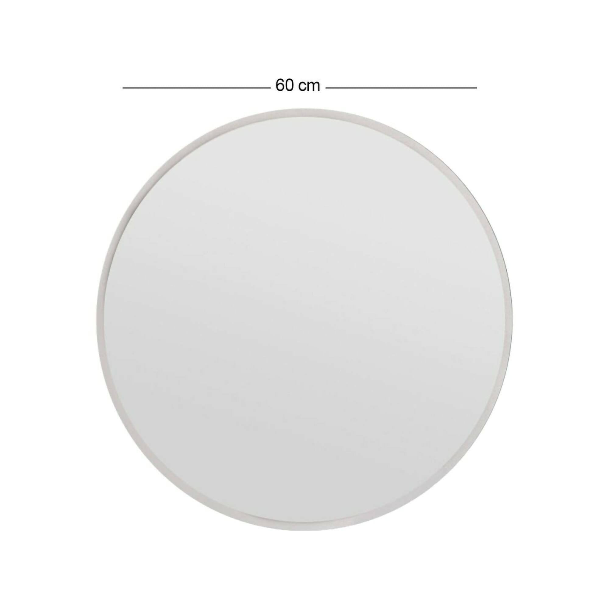 Specchio Adelasia, Specchiera, Articolo d'arredo a muro, Decorazione con specchio, 60x2h60 cm, Bianco